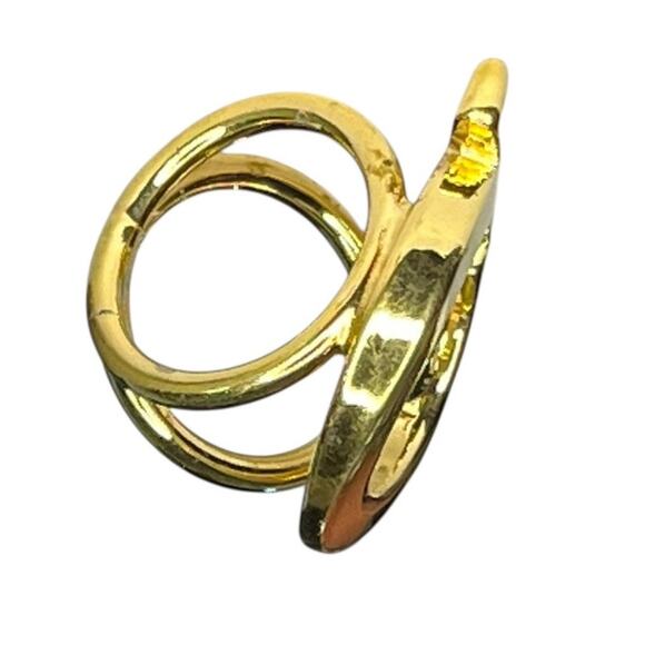 Salvatore Ferragamo Gold Tone Gancini scarf ring Made in Italy - Picture 7 of 8